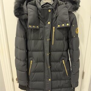 Moose Knuckles Puffer Coat with Fur Trim